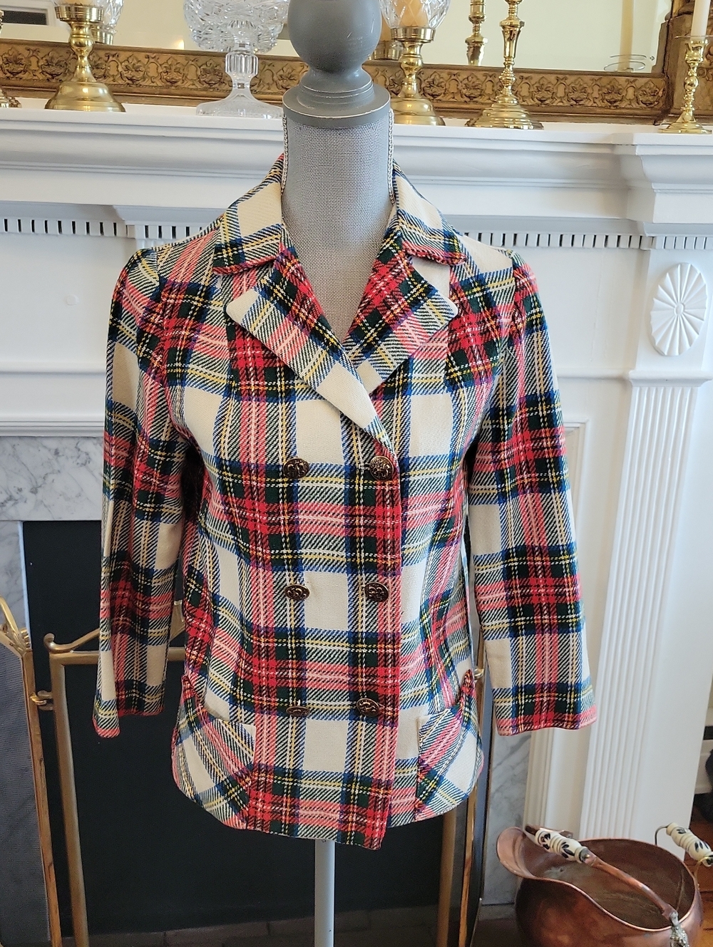 Vintage Double Brested Tartan Blazer